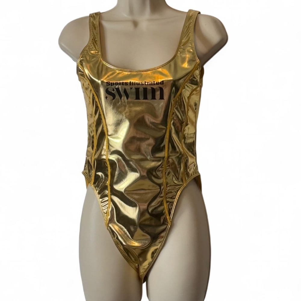 Nia Lynn Swimsuit‎ Metallic Gold One Piece, Women's Size S